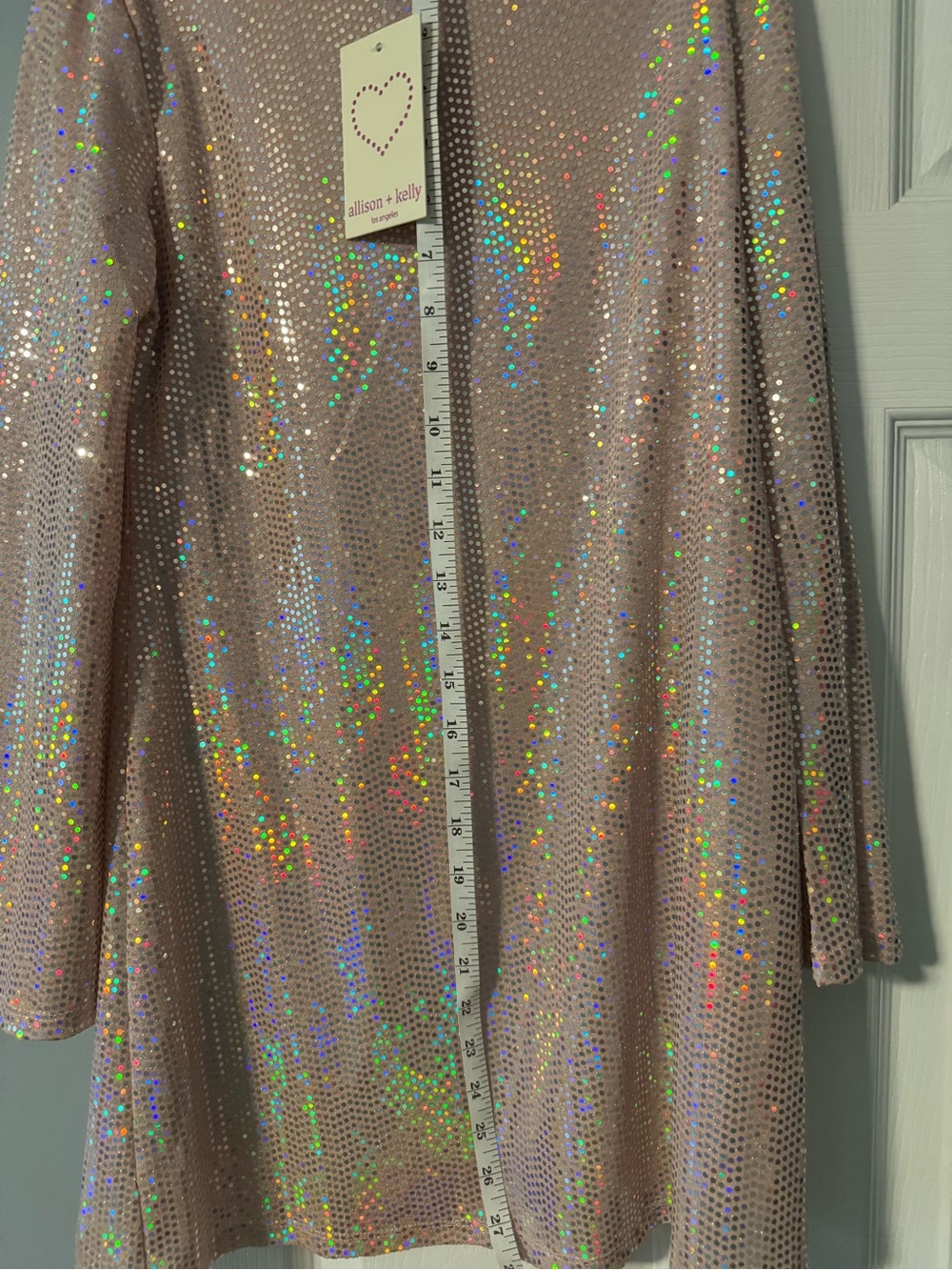 Allison + Kelly Girls Holographic Sequin Blazer in Blush